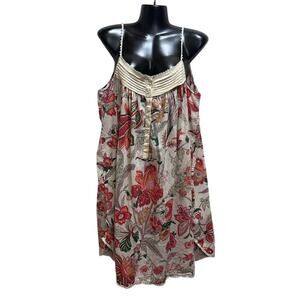 Handprint Intimate Top L 100%Cotton Floral Beaded Airy Cottagecore Boho Feminine